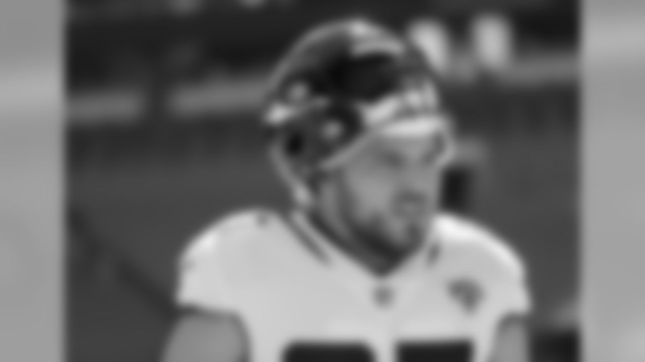 Jacksonville Jaguars tight end Blake Bell (87) warms up before an NFL football game against the Miami Dolphins, Sunday, Dec. 23, 2018, in Miami Gardens, Fla. (AP Photo/Lynne Sladky)