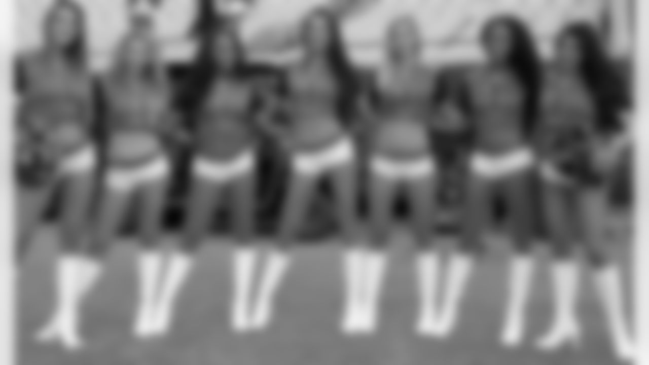 The Jacksonville Jaguars cheerleaders pose after an NFL football game against the Cincinnati Bengals Sunday, Nov. 5, 2017, in Jacksonville, Fla. The Jaguars won 23-7. (AP Photo/Phelan M. Ebenhack)