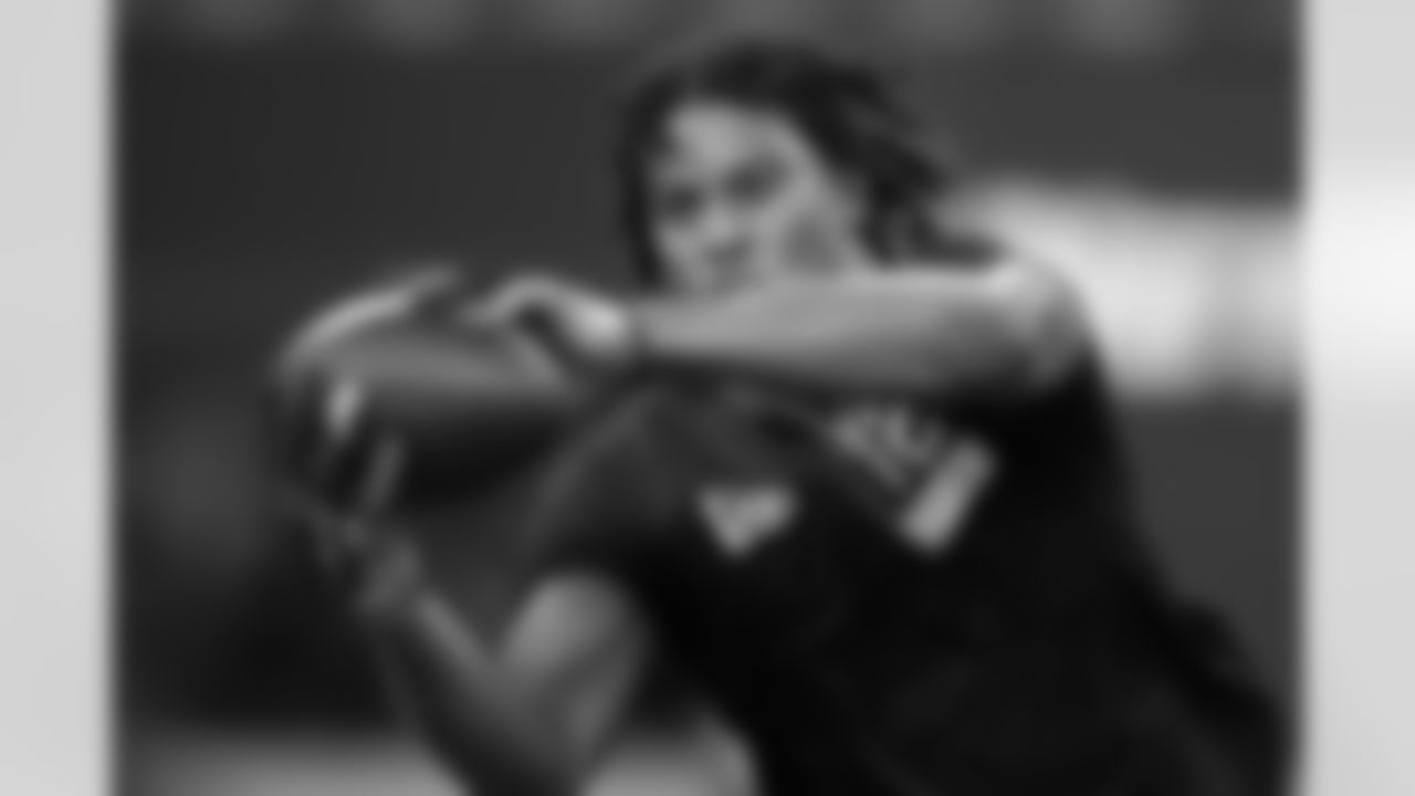 Coastal Carolina tight end Isaiah Likely catches a pass during a drill at the NFL football scouting combine, Thursday, March 3, 2022, in Indianapolis. (AP Photo/Charlie Neibergall)