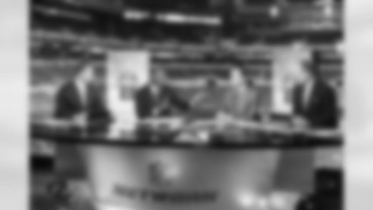 NFL Network's Chris Rose, Charles Davis, Daniel Jeremiah, and Brian Billick appear on set at the 2014 NFL Scouting Combine