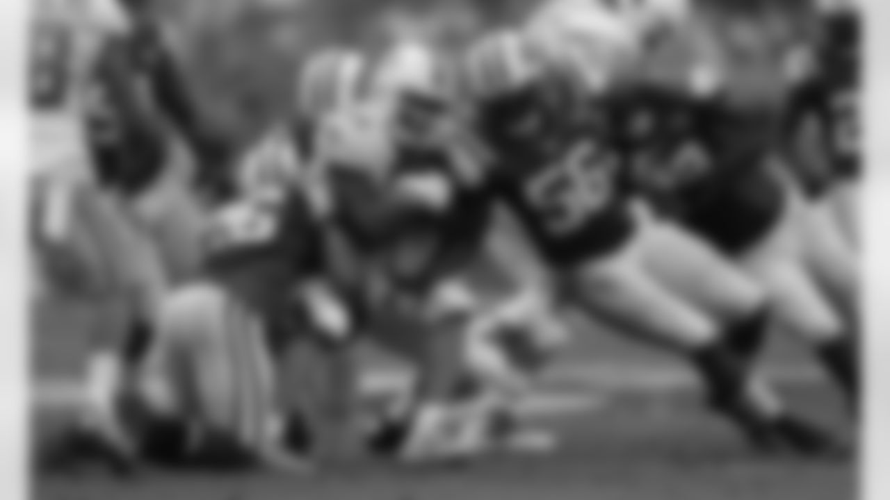 In just his second NFL season, LB Demario Davis (No. 56) has already emerged as one of the leaders of the Green & White defense and was as big of a force as any in helping our team top the NFL with 3.35 yards allowed per rushing play.