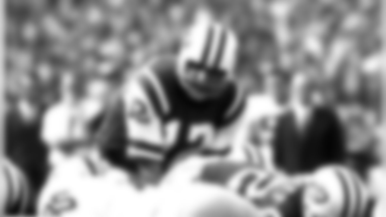 Hall of Fame quarterback Joe Namath of the New York Jets gets ready to take the snap during a 24-21 loss to the Oakland Raiders on October 23, 1966 at Shea Stadium in New York, New York. Joe Namath - New York Jets - File Photos (AP Photo/NFL Photos)