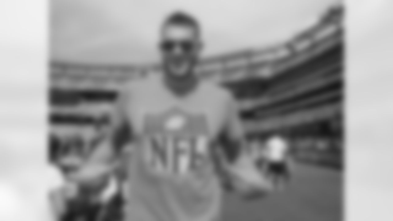 New York Knicks center Cole Aldrich spent his last weekend before NBA training camp on a sunny Sunday morning watching the Green & White take on the Detroit Lions.