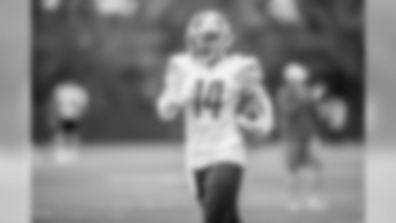 Detroit Lions wide receiver Travis Fulgham (14) during practice at the Detroit Lions training facility Tuesday, Sept. 3, 2019 in Allen Park, Mich. (Detroit Lions via AP)