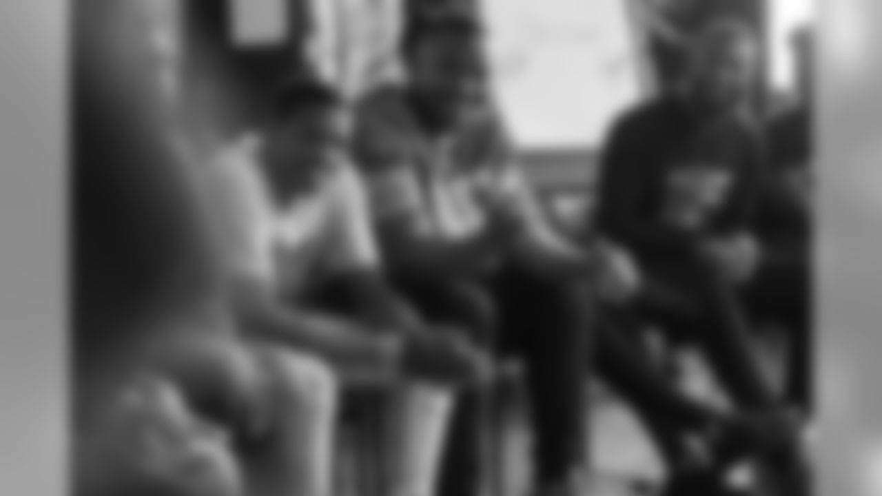 Detroit Lions defensive end Trey Flowers (90) spent time visiting with the Teen Hype leadership group on Thursday, Aug. 22, 2019 in Detroit.
