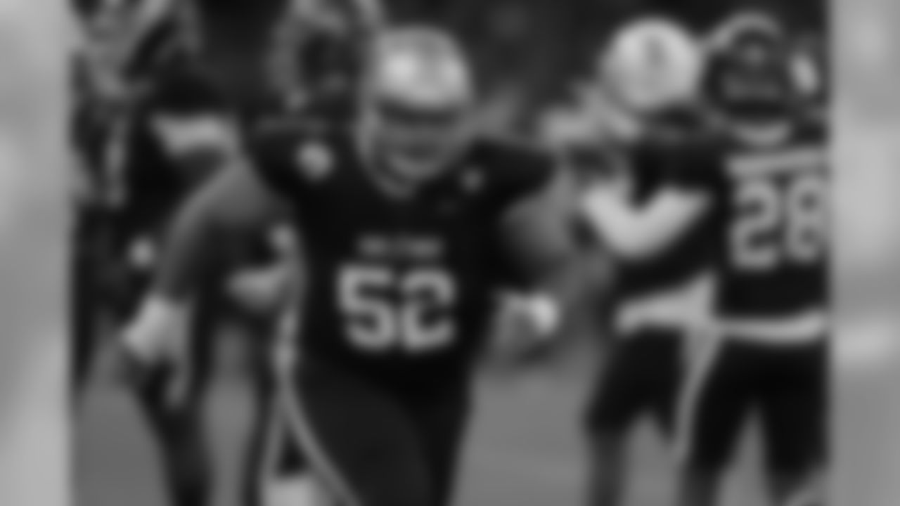 West defensive tackle John Penisini, of Utah, (52) during the second half of the East West Shrine football game Saturday, Jan. 18, 2020, in St. Petersburg, Fla. (AP Photo/Chris O'Meara)