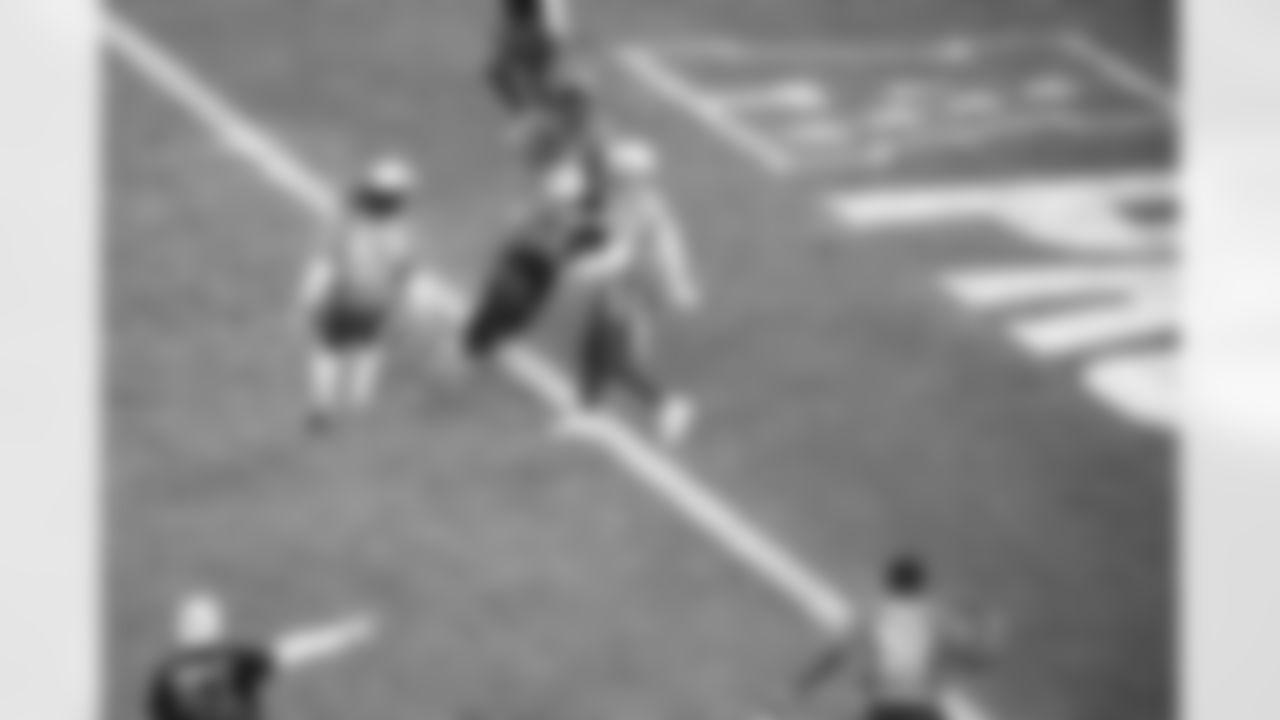 Detroit Lions wide receiver Amon-Ra St. Brown (14) catches a touchdown pass during the 2023 Pro Bowl Games in Las Vegas, NV on February 5, 2023. (Stuart Zaas/Detroit Lions)