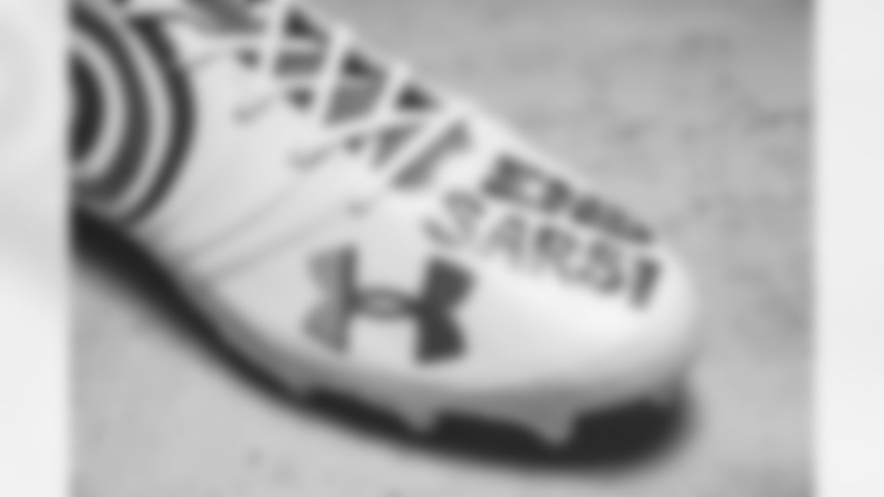Detroit Lions defensive end Romeo Okwara (95) owns these shoes. My Cause My Cleats. (Detroit Lions via AP).
