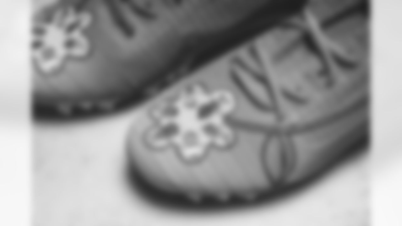 Detroit Lions defensive end Trey Flowers (90) owns these shoes. My Cause My Cleats. (Detroit Lions via AP).