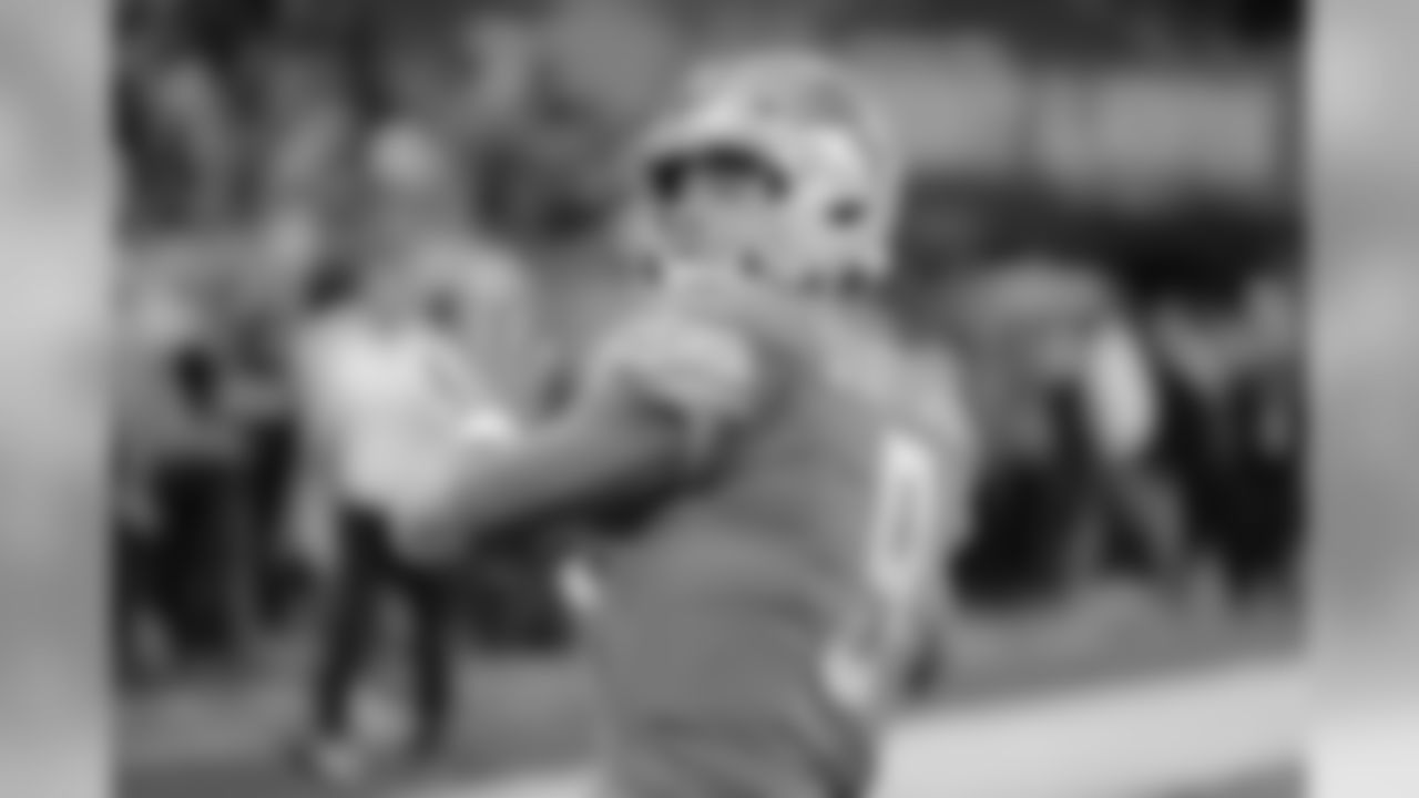 Detroit Lions quarterback Matthew Stafford (9) before a NFL football game between the Detroit Lions and the New York Jets on Monday, Sept. 10, 2018 in Detroit.