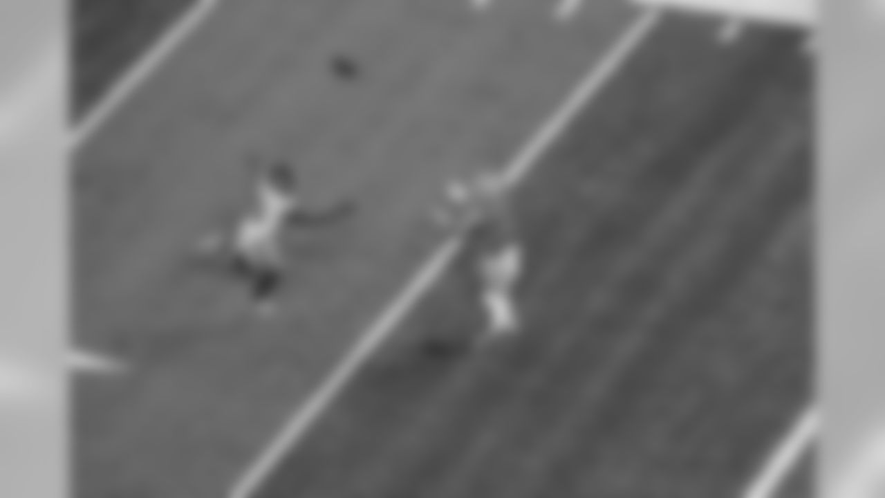 Detroit Lions wide receiver Kenny Golladay (19) catches a touchdown on a trick play during a NFL football game against the New York Giants Sunday, Oct. 27, 2019 in Detroit. (Detroit Lions via AP).