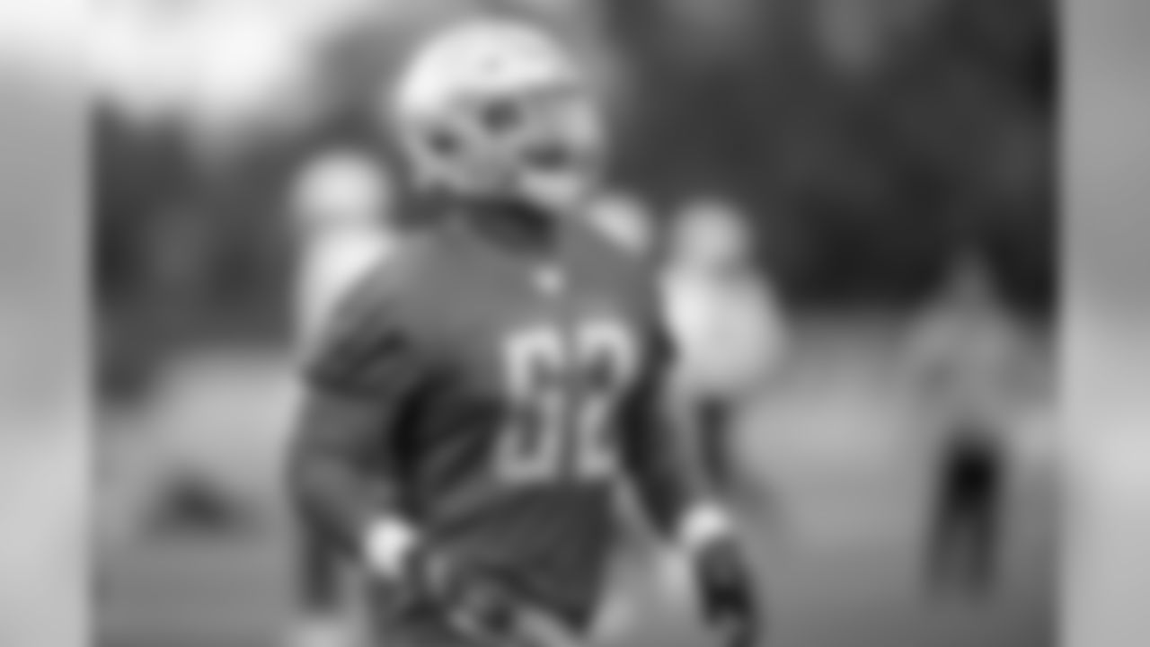 Detroit Lions defensive tackle Kevin Strong (62) during Day 1 of OTAs on Monday, May 20, 2019 in Allen Park, Mich. (Detroit Lions via AP)