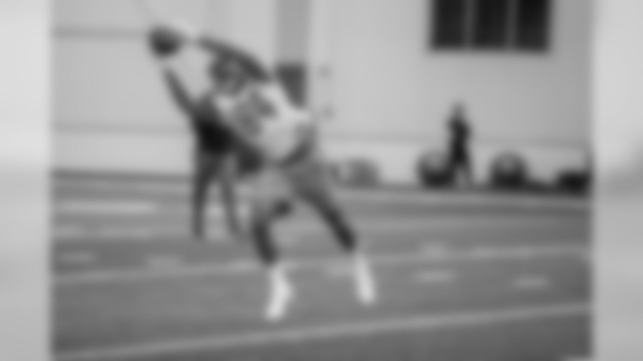 Detroit Lions wide receiver Travis Fulgham (84) during Day 1 of rookie minicamp on Friday, May 10, 2019 in Allen Park, Mich. (Detroit Lions via AP)