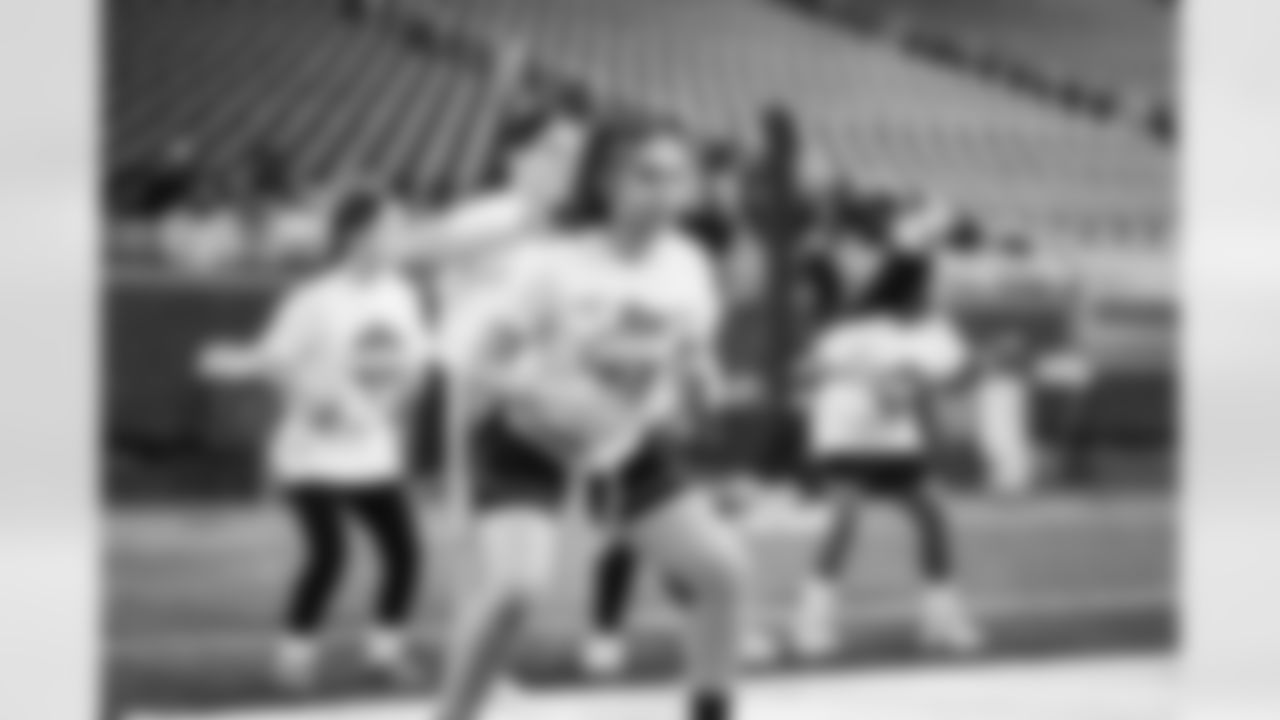 Girls Flag Football Clinic at Ford Field in Detroit, MI on March 28, 2023. (Jeff Nguyen/Detroit Lions)