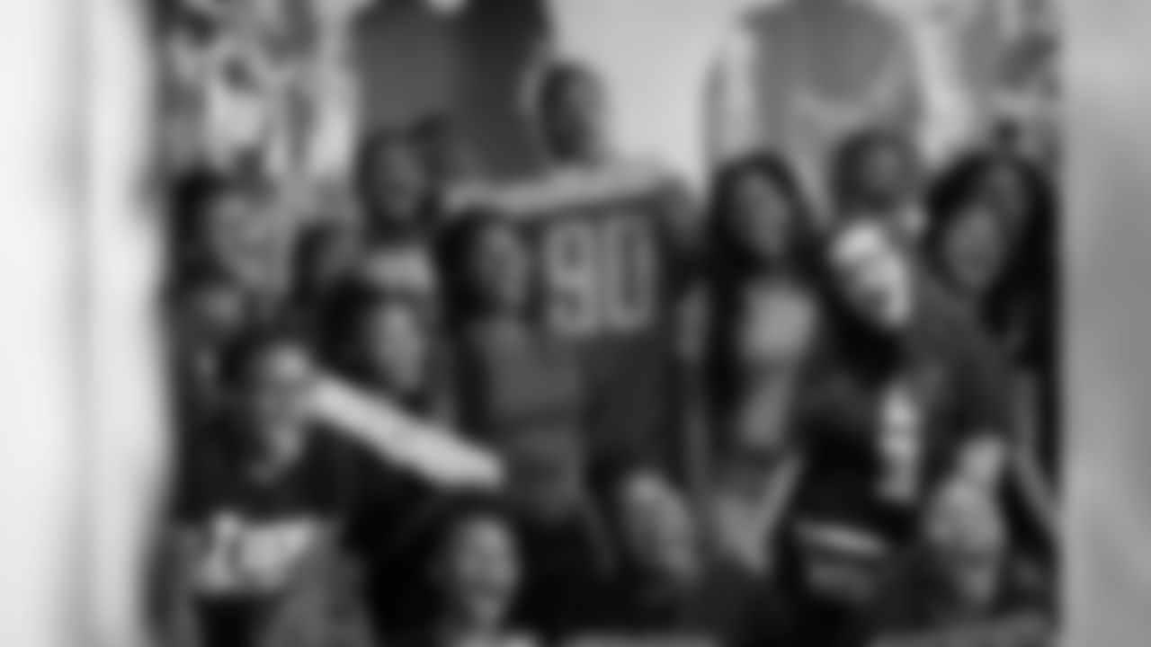 Detroit Lions defensive end Trey Flowers (90) spent time visiting with the Teen Hype leadership group on Thursday, Aug. 22, 2019 in Detroit.