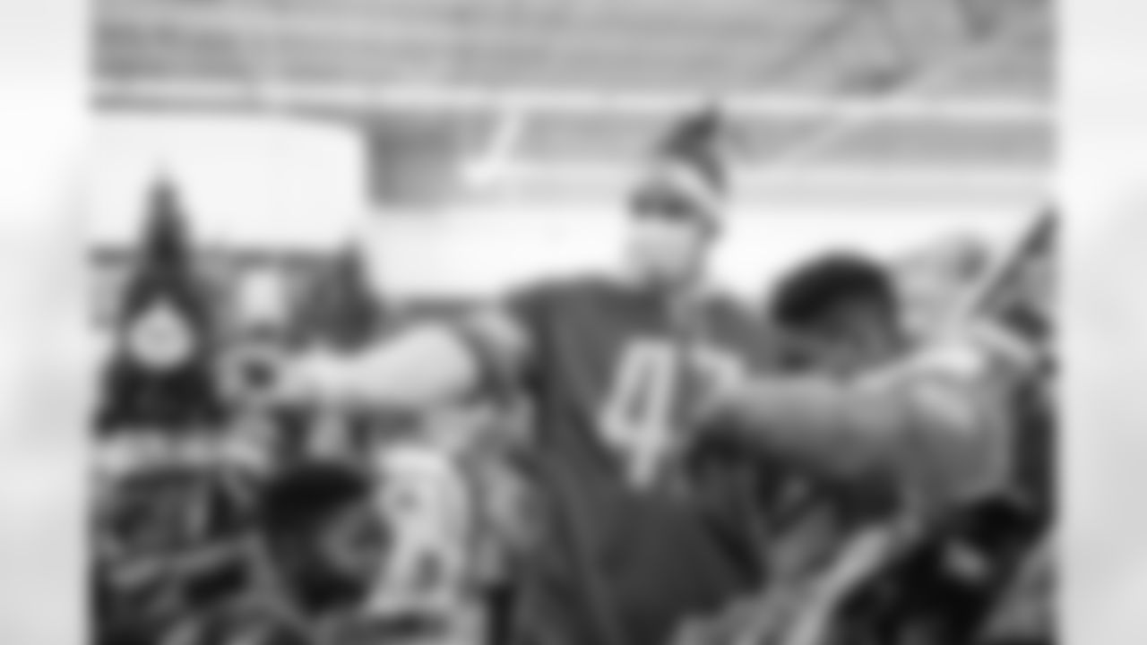 Detroit Lions long snapper Scott Daly (47) and Students from Boys and Girls Club go on a shopping spree with the help of the Detroit Lions at Meijer in Detroit, MI on December 7th, 2021. (Steven Stark/Detroit Lions)
