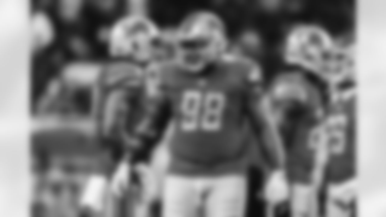 Detroit Lions defensive lineman Isaiah Buggs (98) during a NFL preseason football game against the Atlanta Falcons on Friday, August 12, 2022 in Detroit, MI. (Jeff Nguyen/Detroit Lions).
