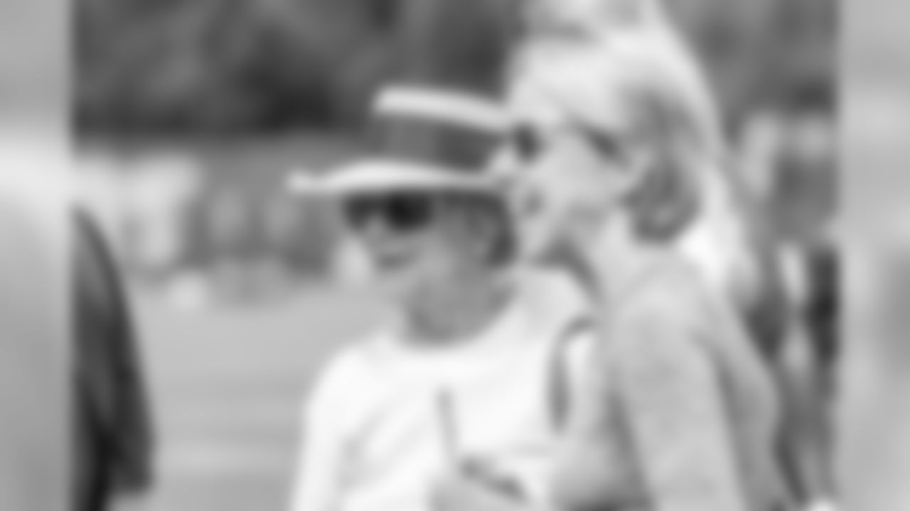 Detroit Lions owner and chairman Martha Firestone Ford and Detroit Lions vice chair Sheila Ford Hamp during Day 11 of 2019 Detroit Lions Training Camp presented by Rocket Mortgage on Tuesday, Aug. 6, 2019 in Allen Park, Mich. (Detroit Lions via AP)