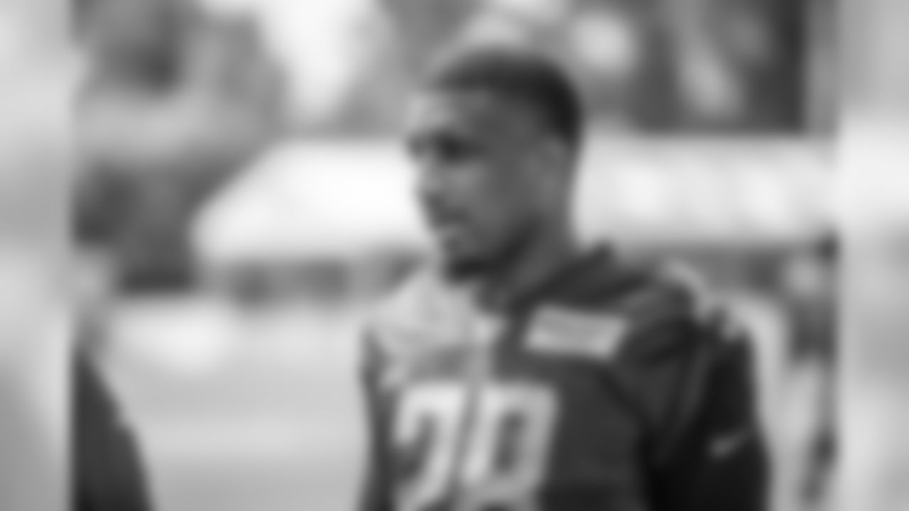 Detroit Lions defensive back Quandre Diggs (28) walks off the field following Day 2 of 2019 Detroit Lions Training Camp presented by Rocket Mortgage on Friday, July 26, 2019 in Allen Park, Mich. (Detroit Lions via AP)