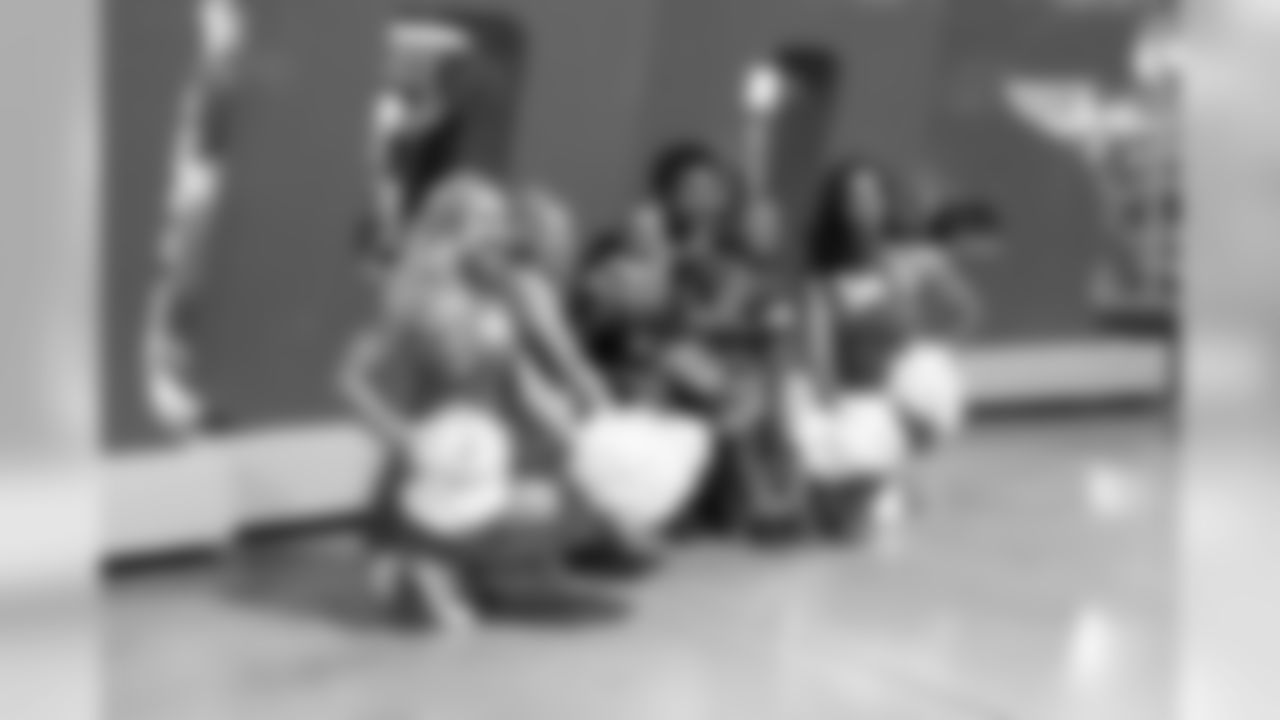 Detroit Lions Cheerleaders take a photo with fans at Family Fest presented by Southeast Michigan Ford Dealers on Friday, August 2, 2019 in Detroit. (Detroit Lions via AP)