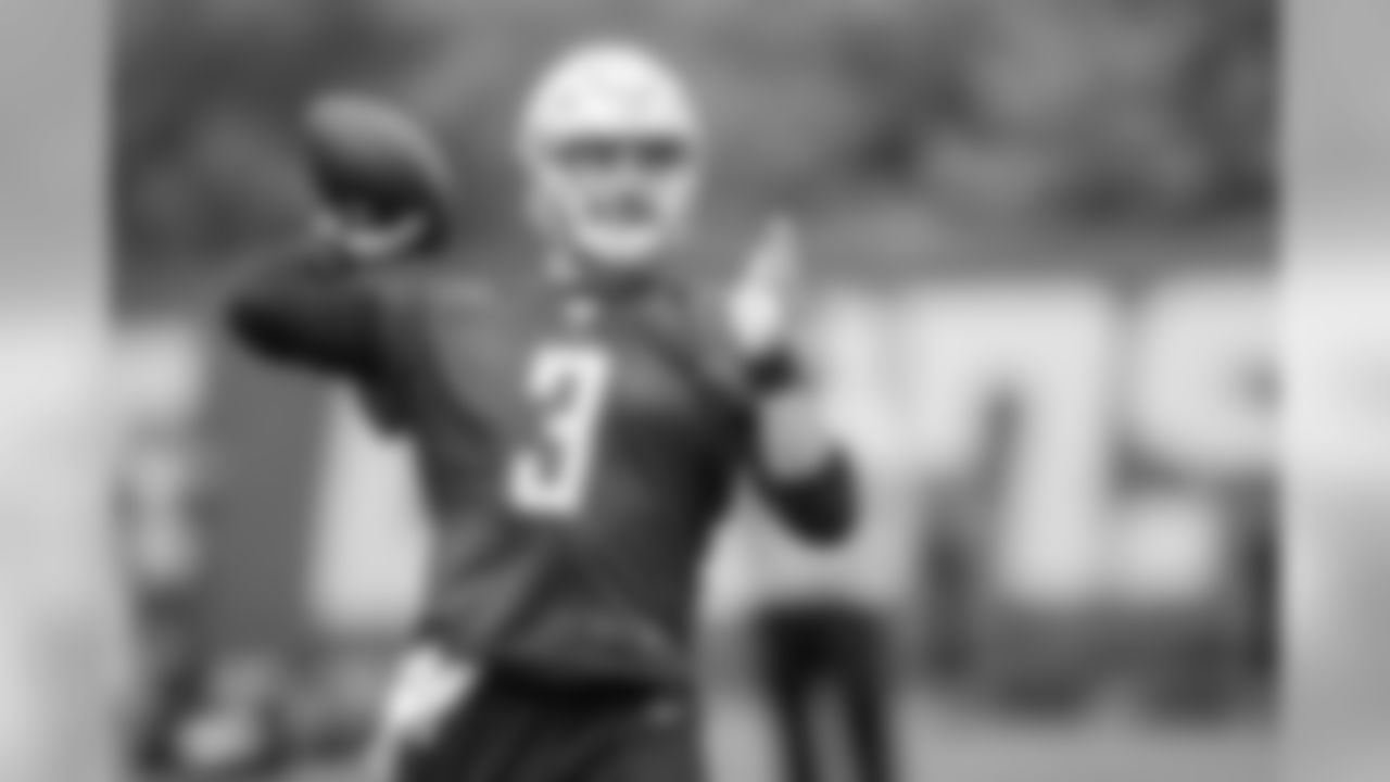Detroit Lions quarterback Tom Savage (3) during Day 1 of OTAs on Monday, May 20, 2019 in Allen Park, Mich. (Detroit Lions via AP)