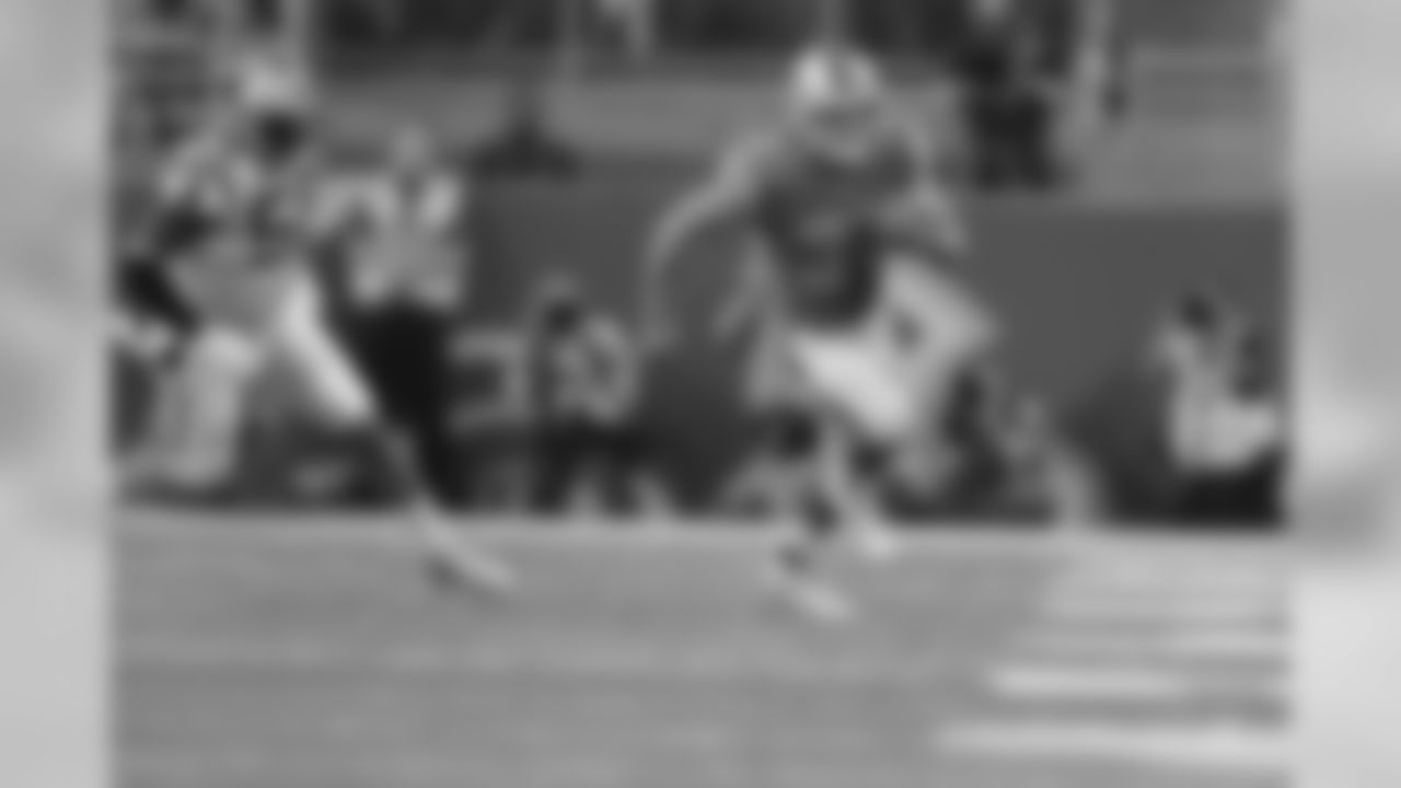 Detroit Lions running back Zach Zenner (34) during a NFL football game against the Carolina Panthers on Sunday Oct. 8, 2017 in Detroit. (Detroit Lions via AP).