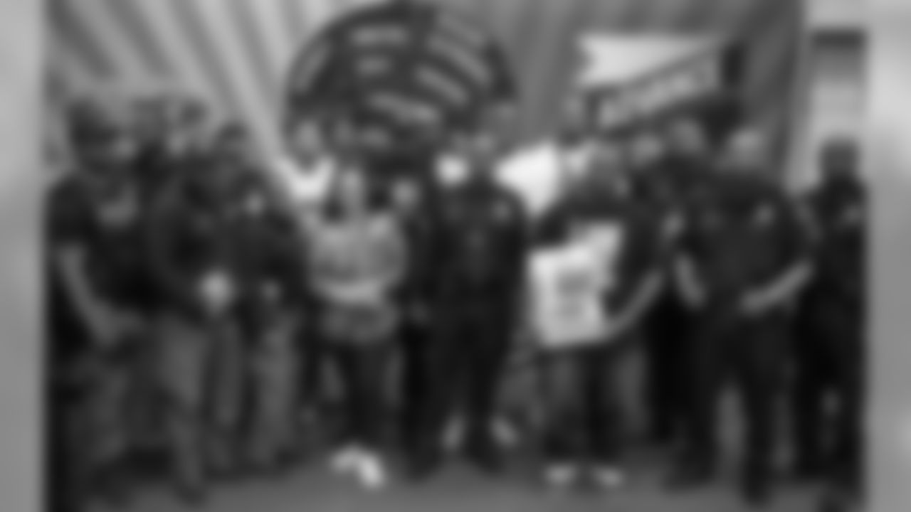 Charles Washington, Teez Tabor, Devon Kennard, Da'Shawn Hand and Tavon Wilson join participants for a conversation on social resilience at on Thursday, June 7, 2019 in Detroit.