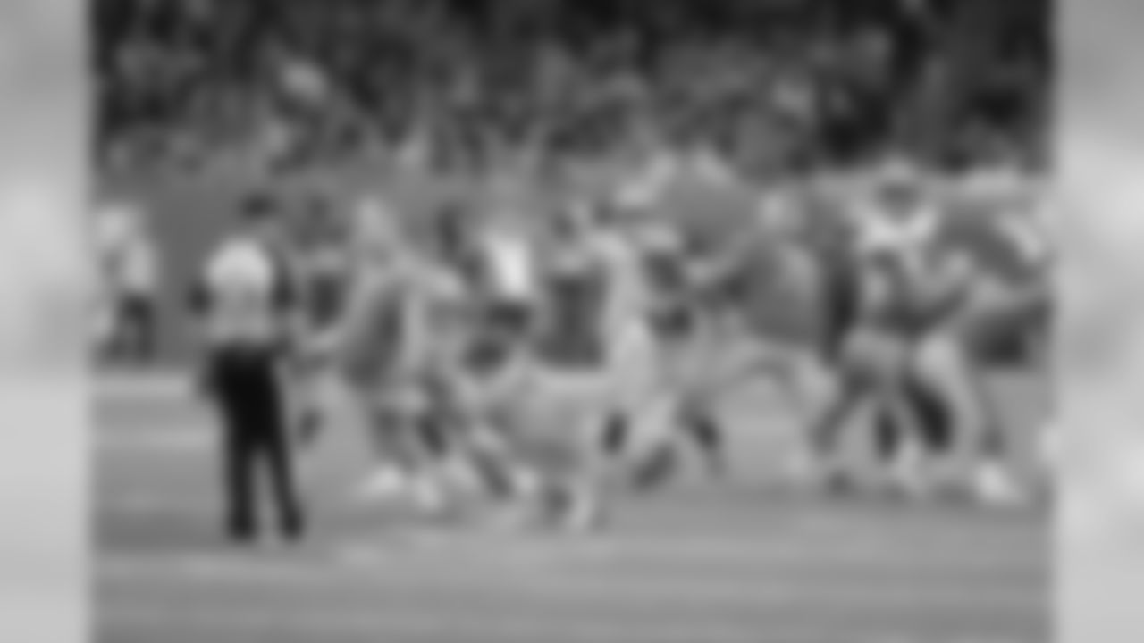 Detroit Lions kicker Matt Prater (5) kicks a 56-yard field goal during a NFL football game against the Green Bay Packers Sunday, Dec. 29, 2019 in Detroit. (Detroit Lions via AP).