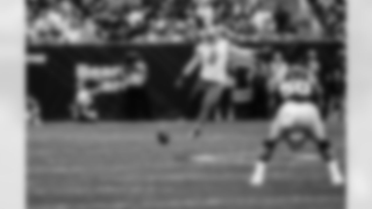 Detroit Lions kicker Ryan Santoso (5) during a NFL football game against the Chicago Bears on October 3, 2021 in Chicago, IL. (Jeff Nguyen/Detroit Lions).