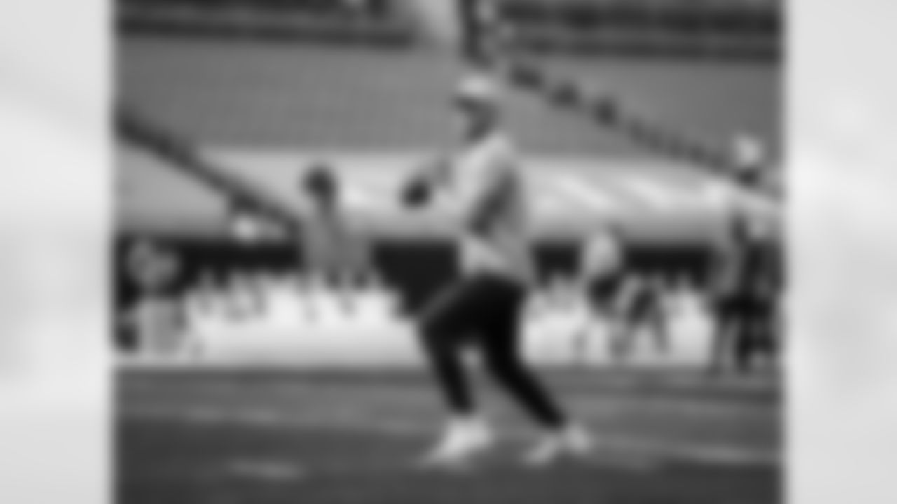 Detroit Lions quarterback Matthew Stafford (9) warms up before an NFL football game against the Carolina Panthers on Sunday, Nov. 22, 2020 in Charlotte, NC. (Detroit Lions via AP).
