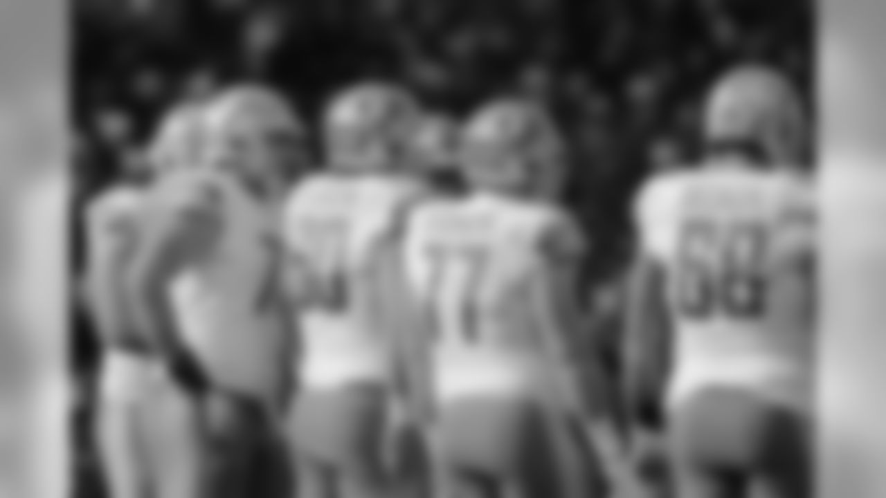 Detroit Lions offensive line during a NFL football game against the Chicago Bears on Sunday, Nov. 11, 2018 in Chicago. (Detroit Lions via AP).
