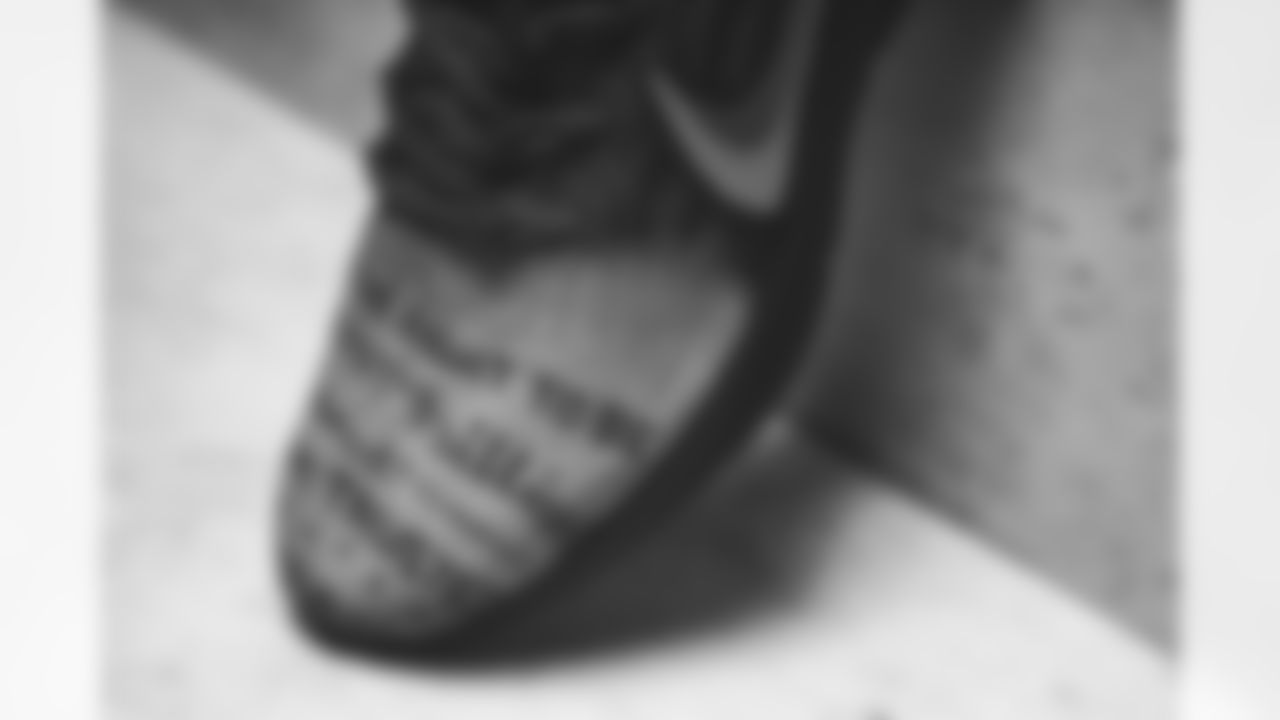 Detroit Lions defensive assistant Tony Carter owns these shoes. My Cause My Cleats. (Detroit Lions via AP).