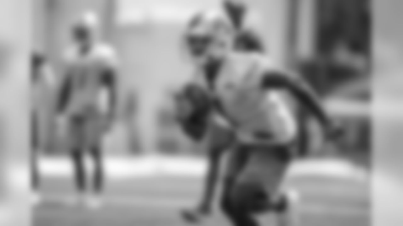 Detroit Lions wide receiver Brandon Powell (1) returns a kickoff during training camp practice on Monday, Aug. 13, 2018 in Allen Park, Mich. (Detroit Lions via AP)