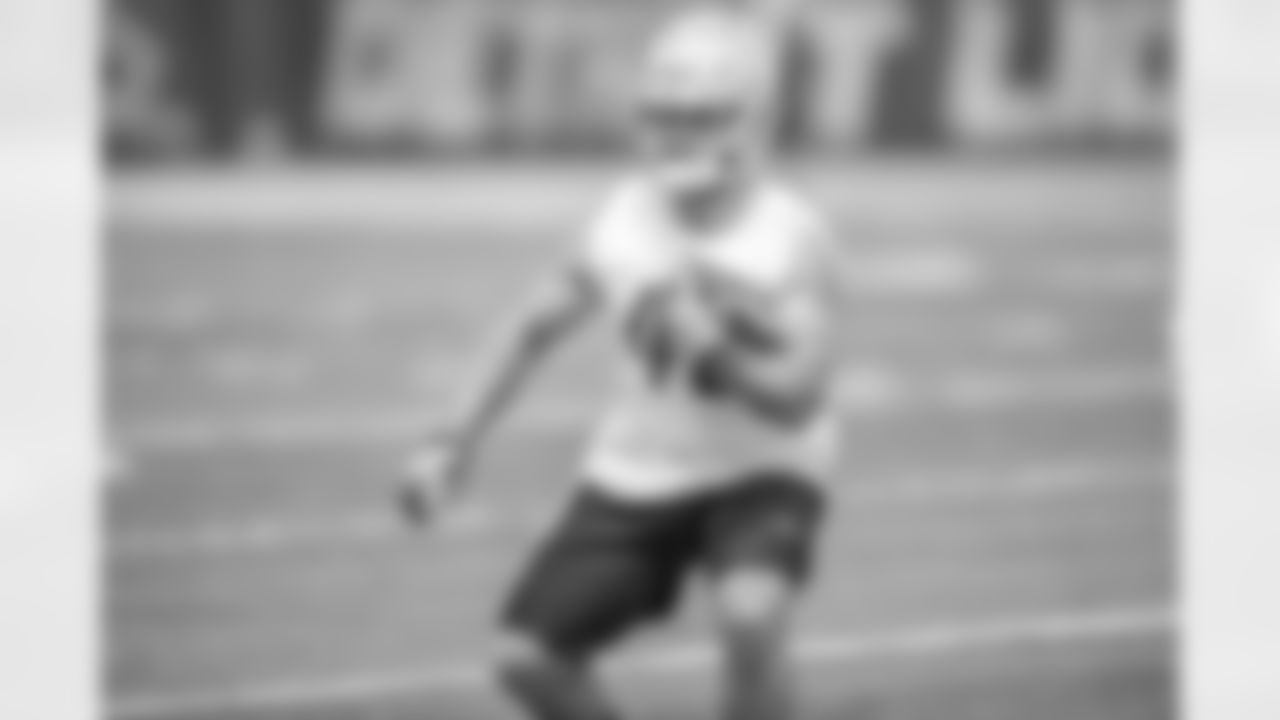 Detroit Lions fullback Nick Bellore (43) during a minicamp practice at the Detroit Lions training facility on Tuesday, June 5, 2018 in Allen Park, Mich. (Detroit Lions via AP)