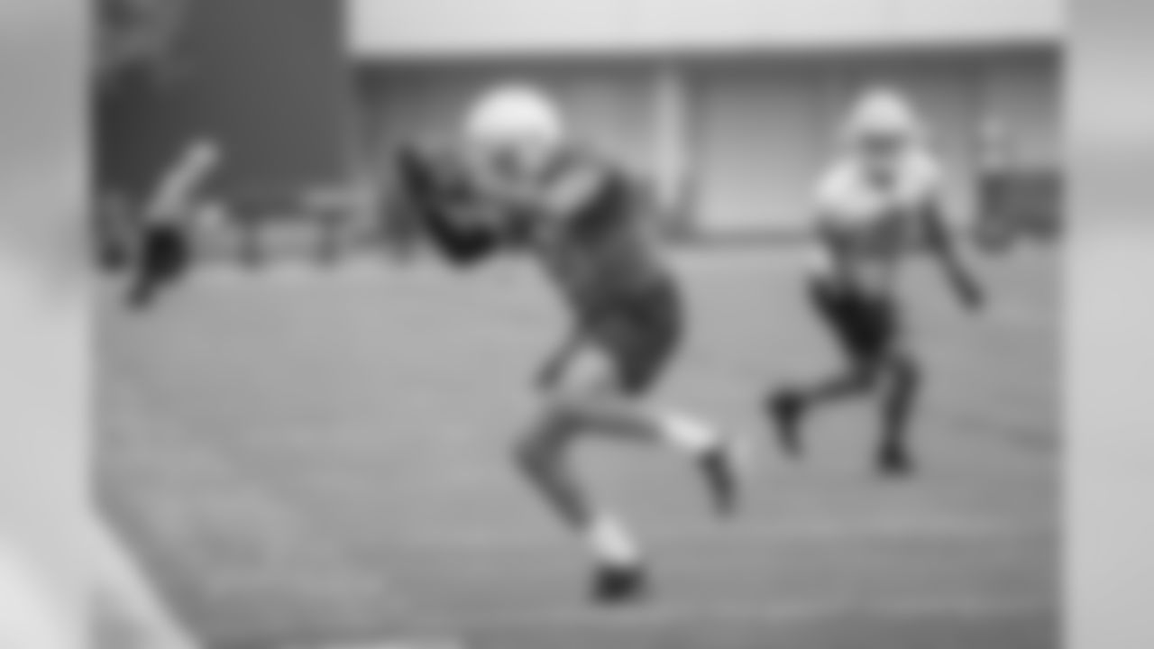 Detroit Lions cornerback Teez Tabor (31) intercepts a pass during a minicamp practice at the Detroit Lions training facility on Tuesday, June 5, 2018 in Allen Park, Mich. (Detroit Lions via AP)