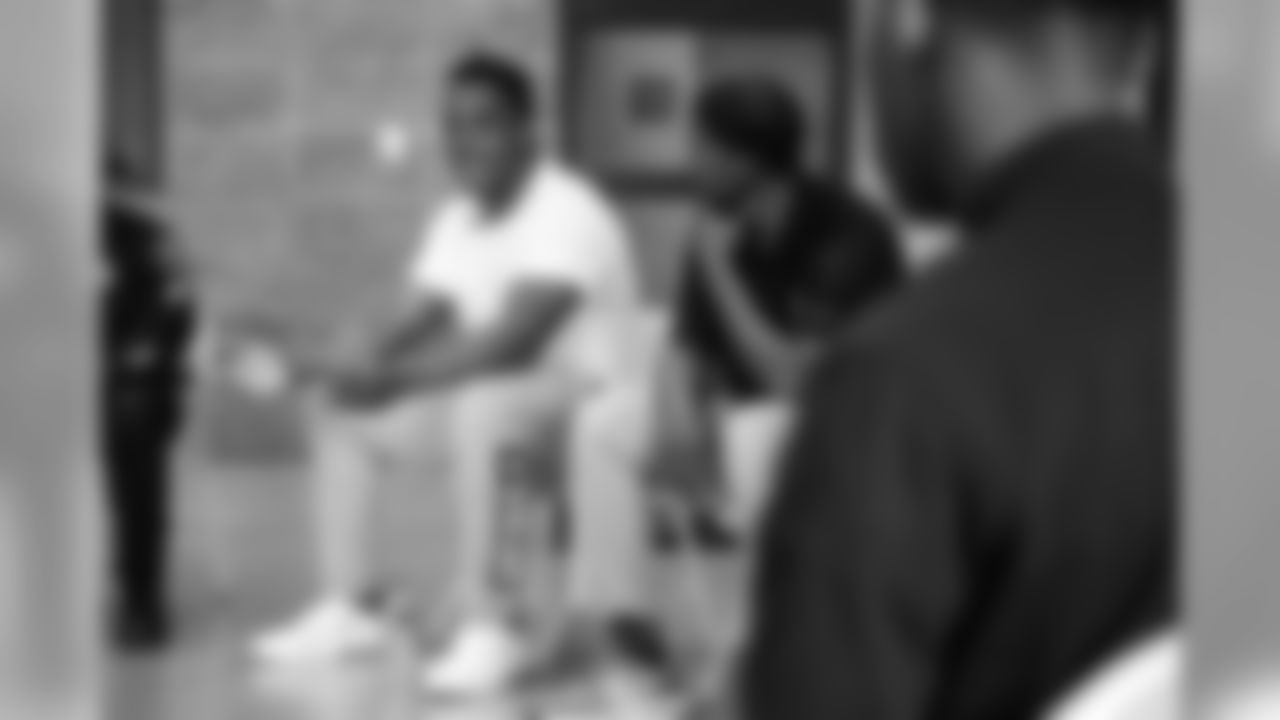 Devon Kennard joins participants for a conversation on social resilience at on Thursday, June 7, 2019 in Detroit.
