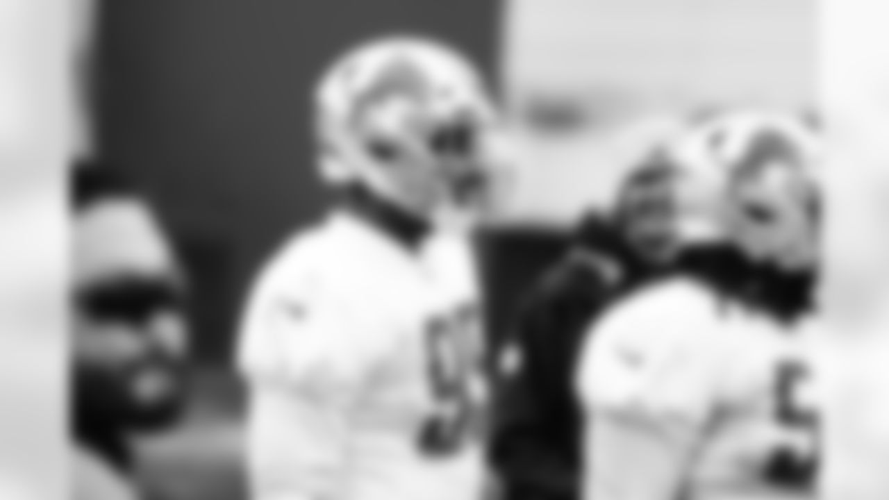 Detroit Lions defensive lineman Romeo Okwara (95) during practice at the Lions Training Facility in Allen Park, MI on November 16, 2022. (Jeff Nguyen/Detroit Lions)
