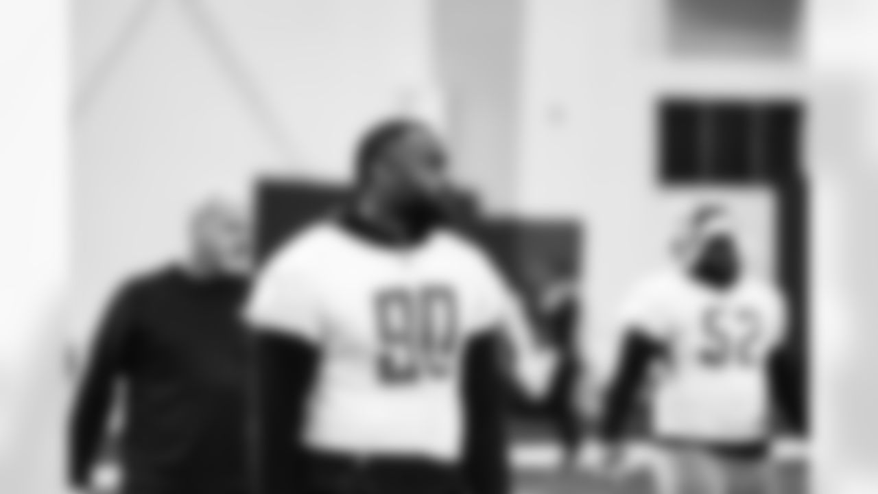 Detroit Lions defensive lineman Michael Brockers (90) during practice at the Lions Training Facility in Allen Park, MI on December 1, 2022. (Jeff Nguyen/Detroit Lions)
