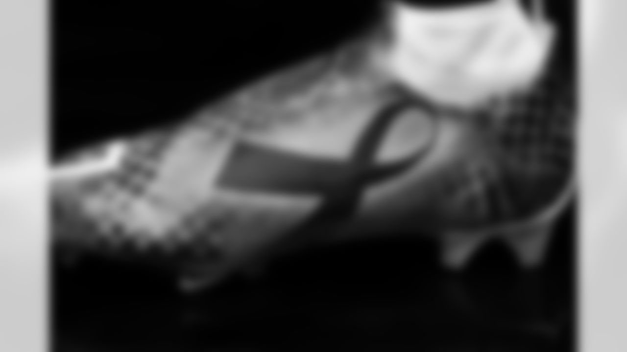 Cleats belonging to Detroit Lions wide receiver Trinity Benson (17) for the My Cause My Cleats initiative, shot in Allen Park MI on November 19, 2021. (Jeff Nguyen/Detroit Lions)