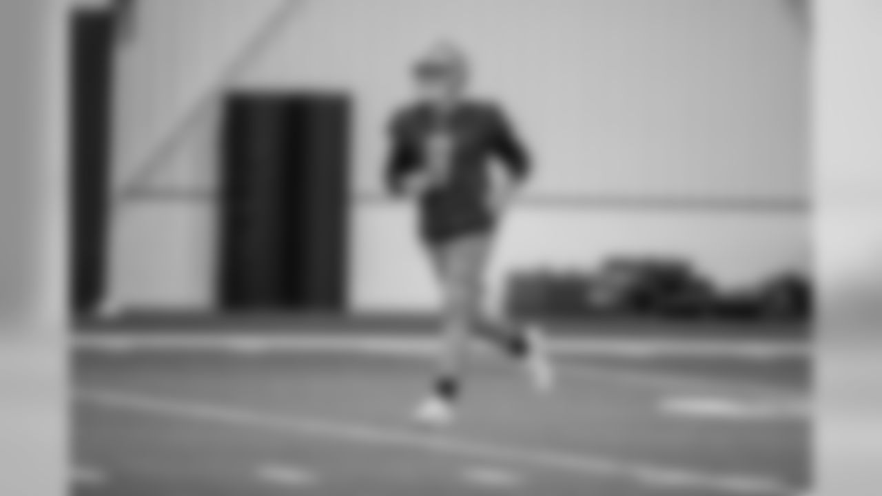 Detroit Lions quarterback David Fales (8) during Day 6 of OTA practices on Monday, June 10, 2019 in Allen Park, Mich. (Detroit Lions via AP)