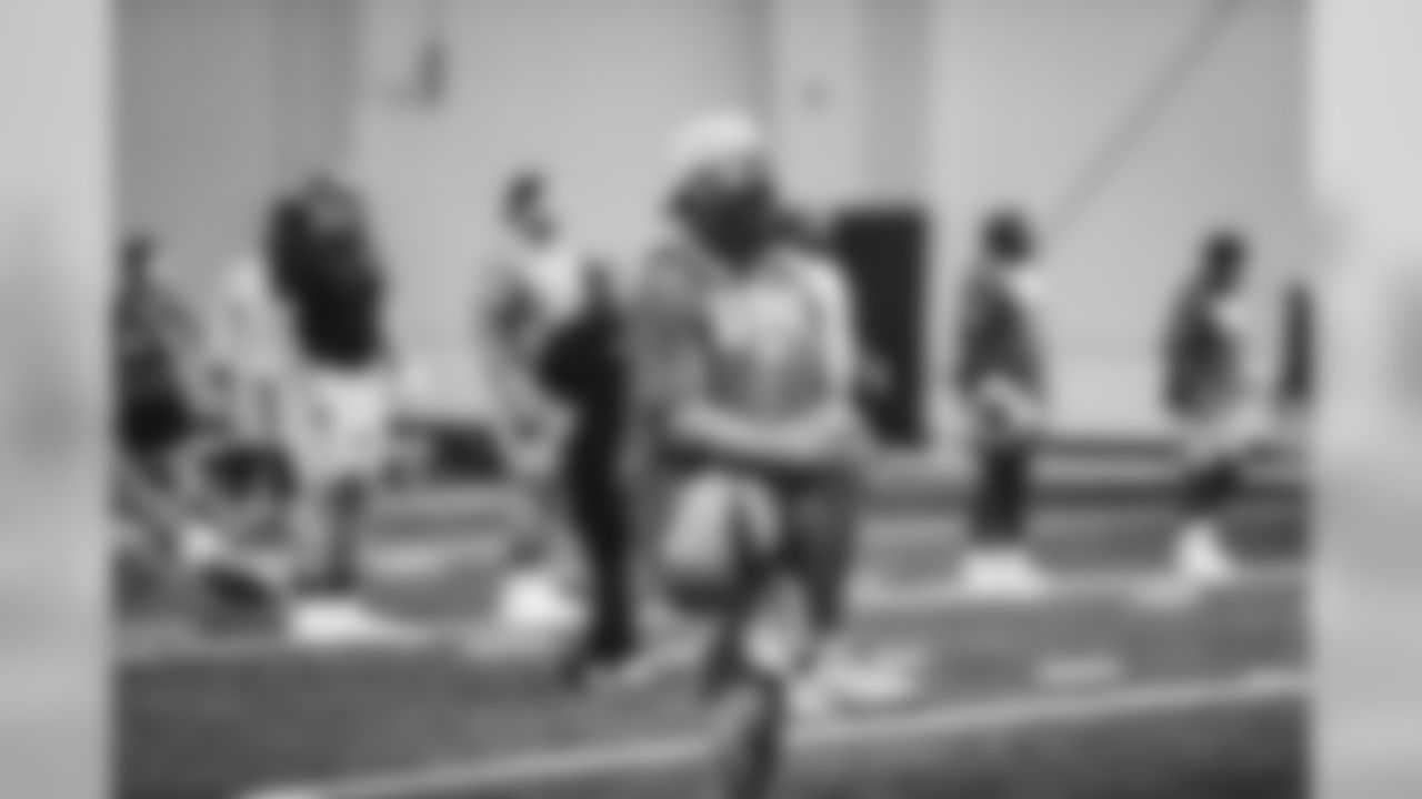 Detroit Lions quarterback Matthew Stafford (9) during workouts Allen Park Training Facility in Allen Park, MI on August 10, 2020. (Jeff Nguyen/Detroit Lions)