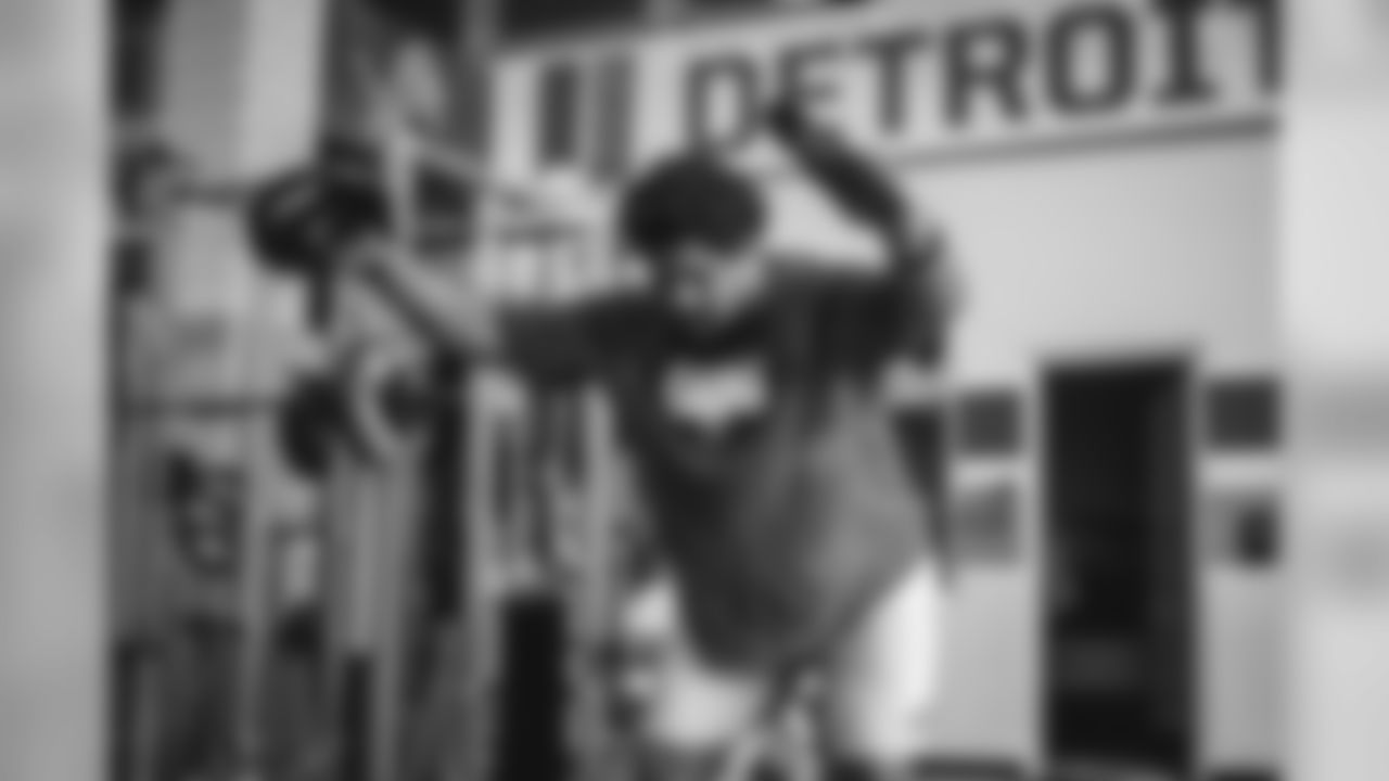 Detroit Lions tackle Halapoulivaati Vaitai (72) during workouts Allen Park Training Facility in Allen Park, MI on August 7, 2020. (Jeff Nguyen/Detroit Lions)