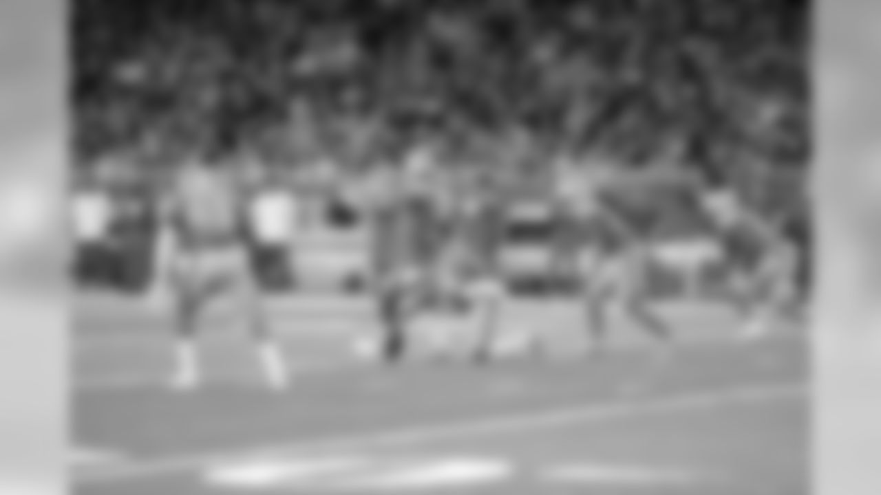 Detroit Lions punter Sam Martin (6) kicks off during a NFL football game against the New York Giants Sunday, Oct. 27, 2019 in Detroit. (Detroit Lions via AP).