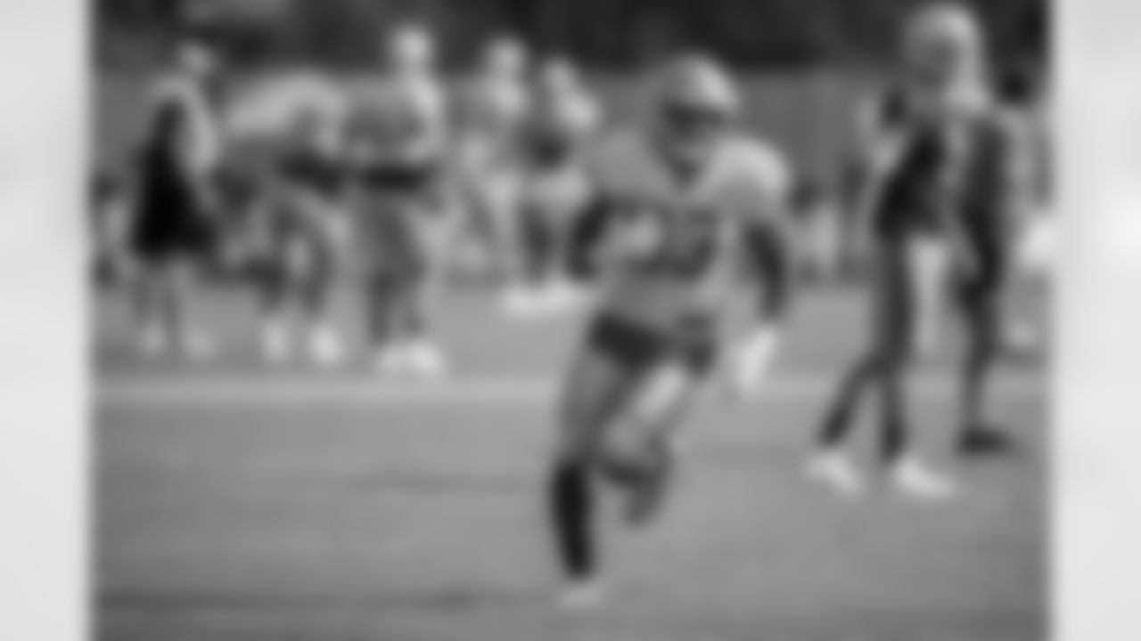 Detroit Lions running back Kerryon Johnson (33) during training camp practice on Thursday, Aug. 2, 2018 in Allen Park, Mich. (Detroit Lions via AP)