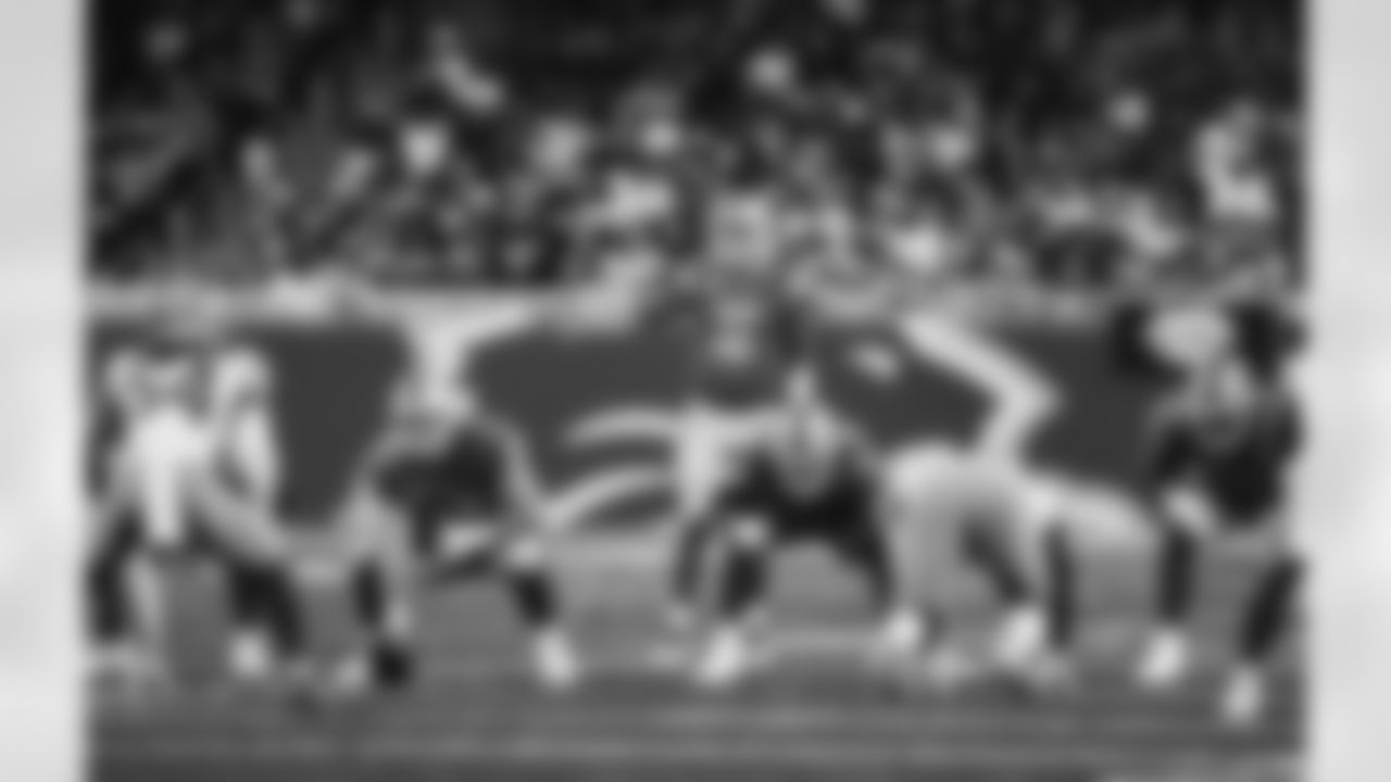 Detroit Lions quarterback Jared Goff (16), Detroit Lions center Frank Ragnow (77), and Detroit Lions guard Jonah Jackson (73) during a NFL football game against the San Francisco 49ers on Sunday, September 12, 2021 in Detroit, MI. (Jeff Nguyen/Detroit Lions).