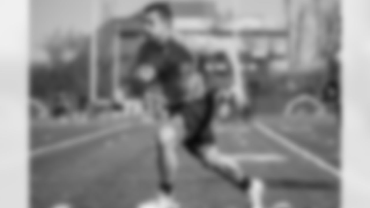 Detroit Lions running back Zach Zenner (34) during voluntary offseason workouts at the Detroit Lions training facility on Tuesday, May 8, 2018 in Allen Park, Mich. (Detroit Lions via AP)