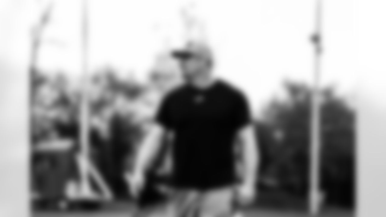 Detroit Lions Head Coach Dan Campbell during a morning workout at the Lions training facility in Allen Park, MI on May 11, 2022. (Jeff Nguyen/Detroit Lions)