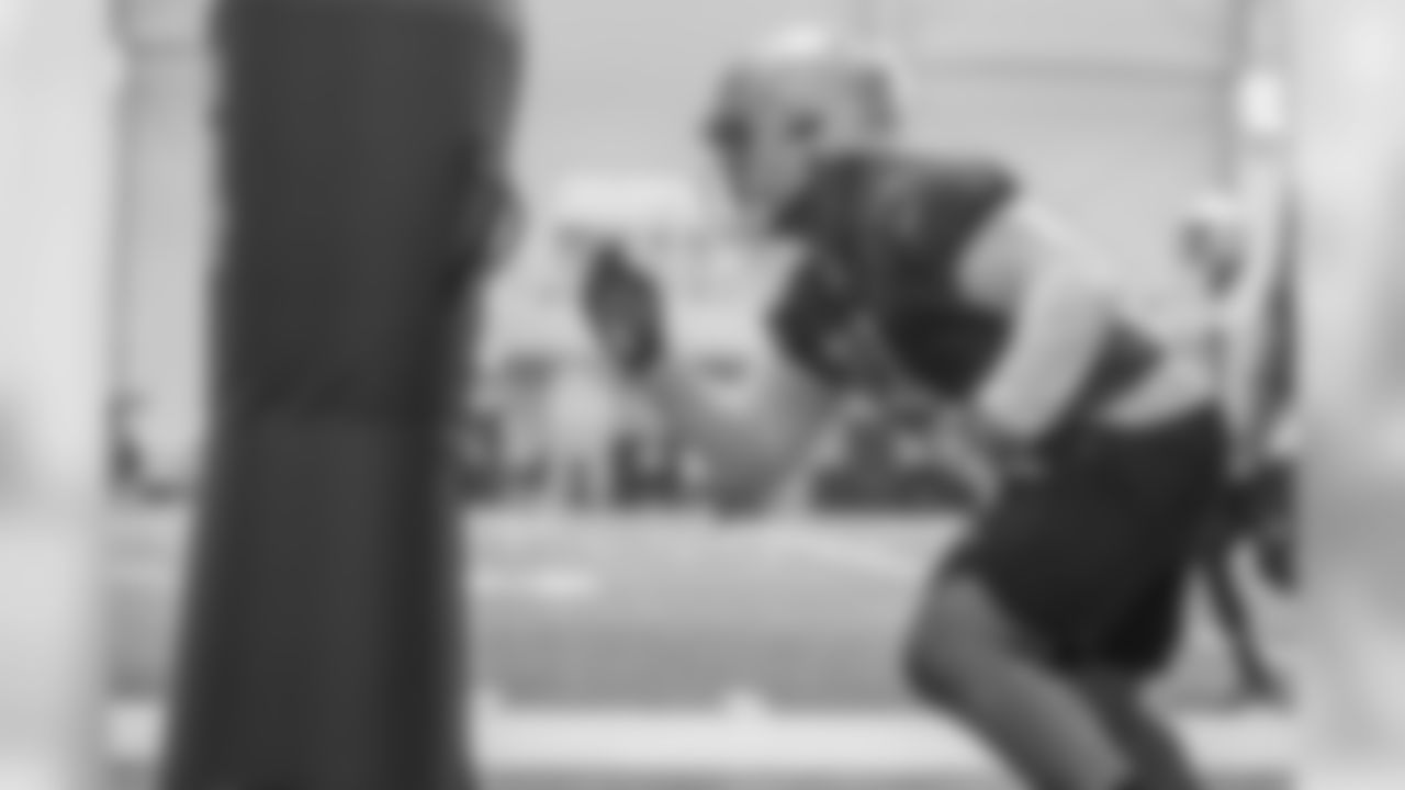 Detroit Lions defensive lineman Da'Shawn Hand (93) during rookie minicamp practice at the Detroit Lions training facility on Saturday, May 12, 2018 in Allen Park, Mich. (Detroit Lions via AP)