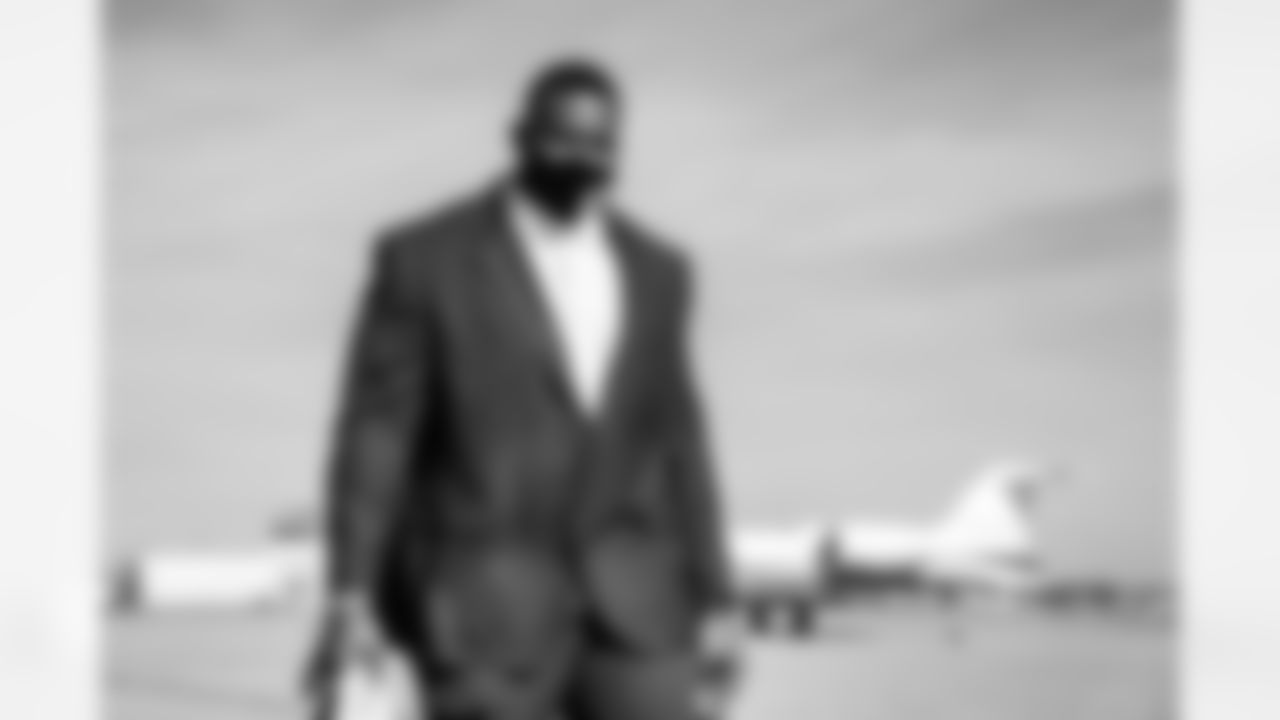 Detroit Lions defensive tackle Kevin Strong (92) traveling to play a game against Minnesota Vikings on Saturday Nov. 7, 2020 in Detroit, MI. (Detroit Lions via AP).