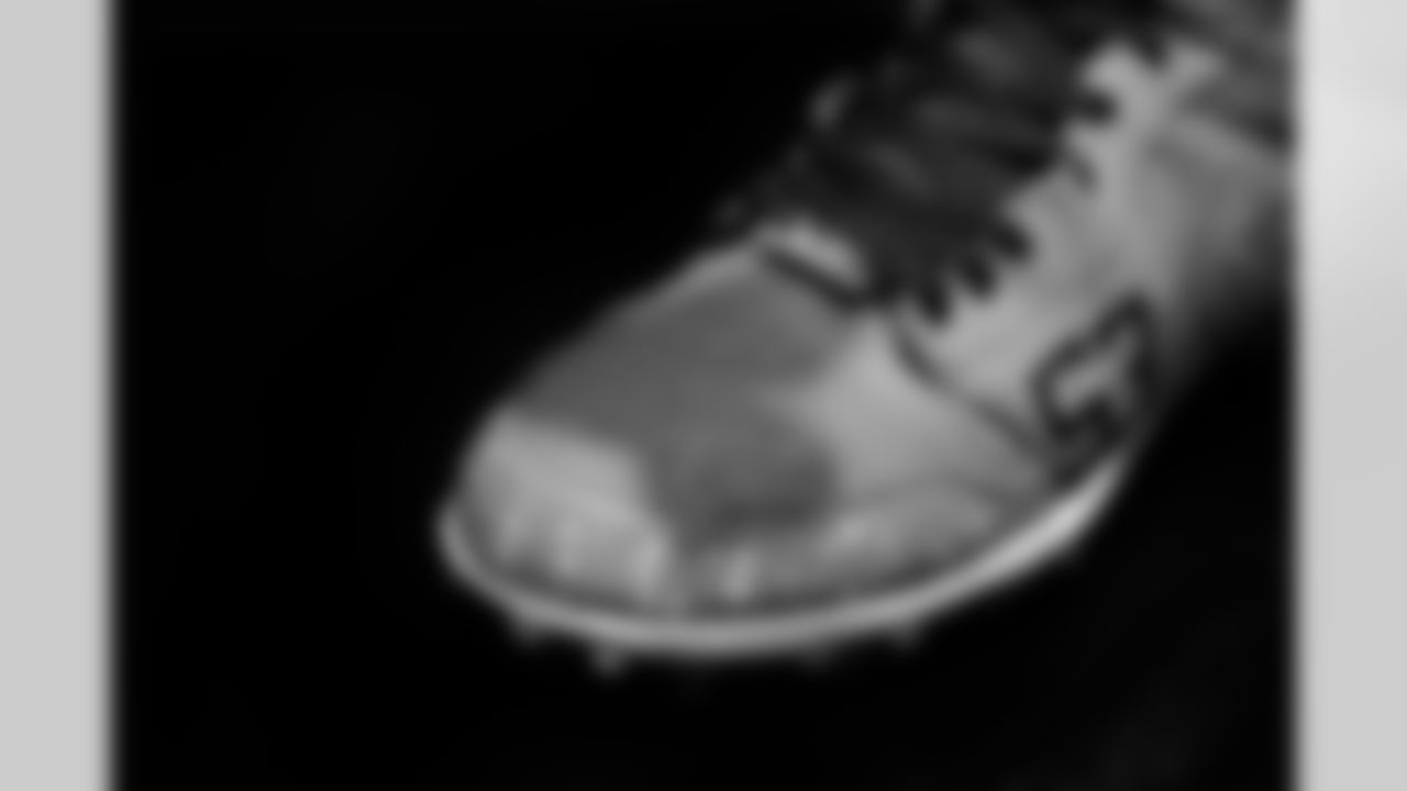Cleats belonging to Detroit Lions outside linebacker Charles Harris (53) for the My Cause My Cleats initiative, shot in Allen Park MI on November 19, 2021. (Jeff Nguyen/Detroit Lions)